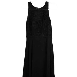 Azazie Frederica Floor Length Lace Chiffon Gown in Black NWT